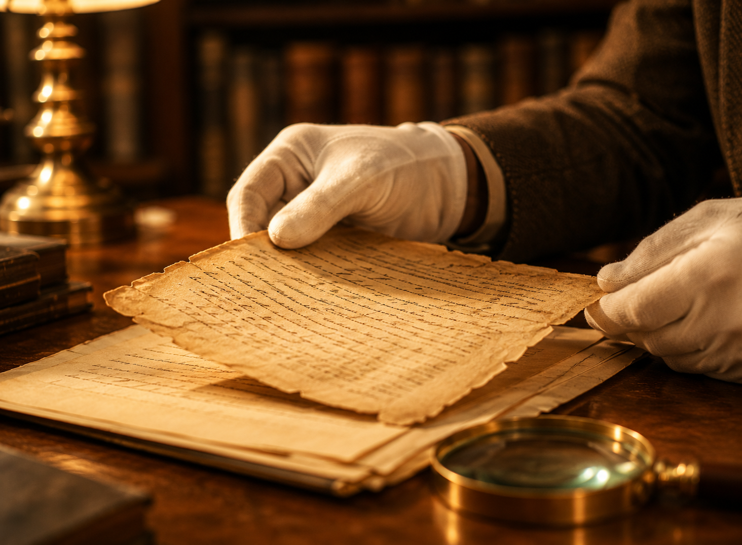 Fragile manuscripts, handled with care.